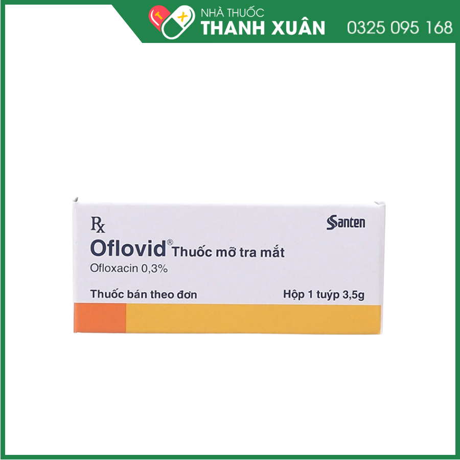 Thuốc mỡ tra mắt Oflovid 0.3% trị nhiễm khuẩn mắt